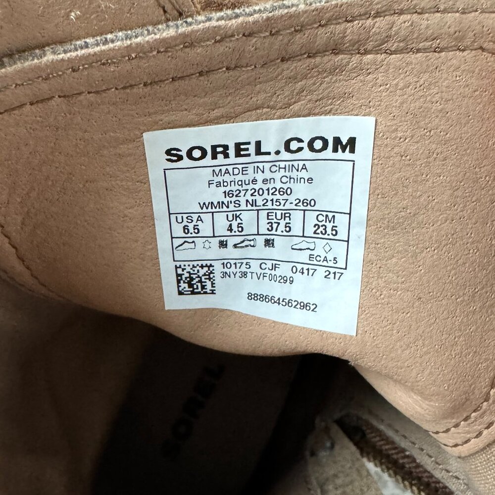 Sorel NL2157-260 Major Carly Leather Canvas Combat Boots Women Size 6.5 - Picture 3 of 3
